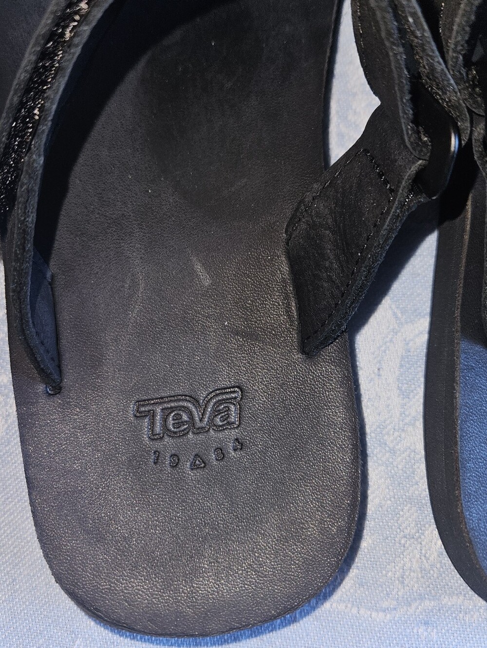 TEVA UNIVERSAL SLIDE MENS SANDALS BLACK Leather, Men Size 10 New - Picture 4 of 11